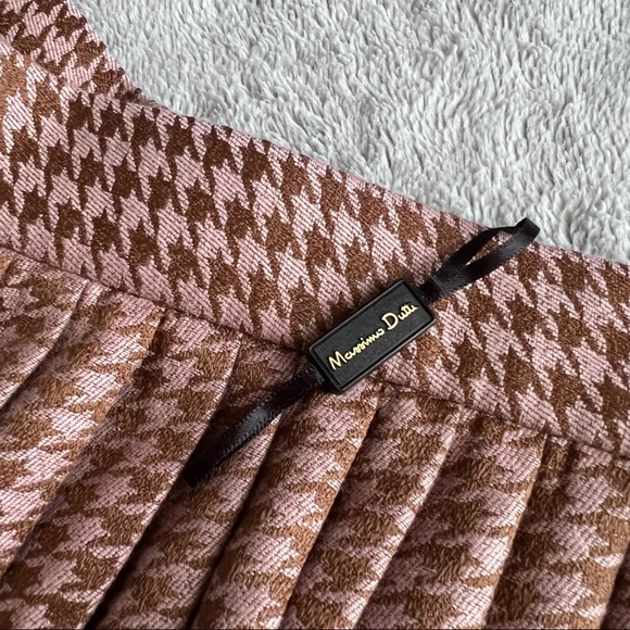 NWT Massimo Dutti Wide Leg Culotte Pleated Houndstooth Trouser Pants Spring 2018 - Picture 6 of 17